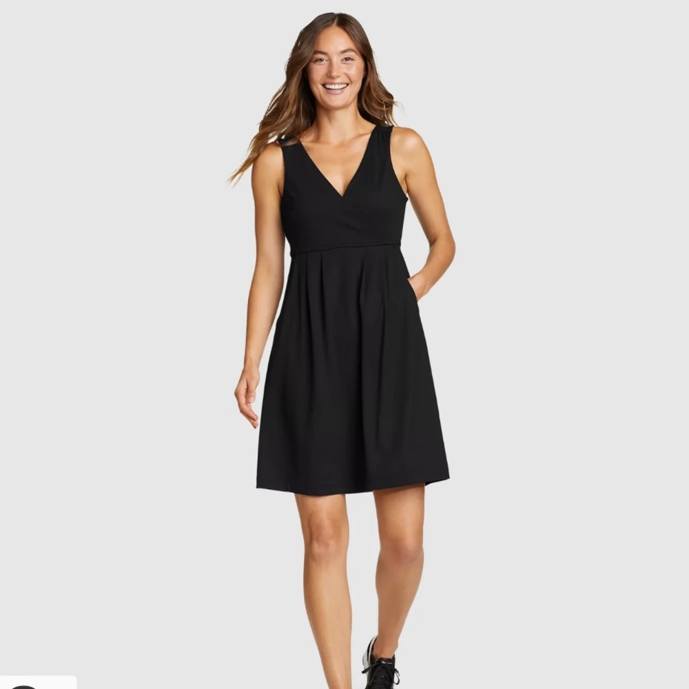 Women's Aster Crossover Dress in Black